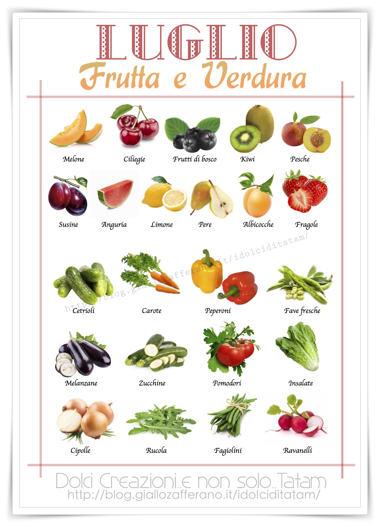Luglio frutta e verdura di stagione Il Giardino Commestible